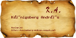 Königsberg András névjegykártya